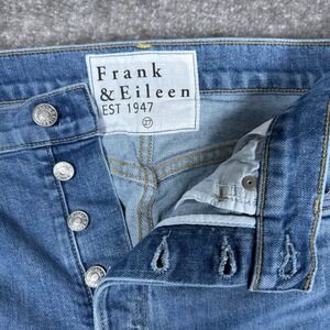 Frank & Eileen Jeans Womens Size 27 Blue Monaghan Straight Frayed Leg Button Fly